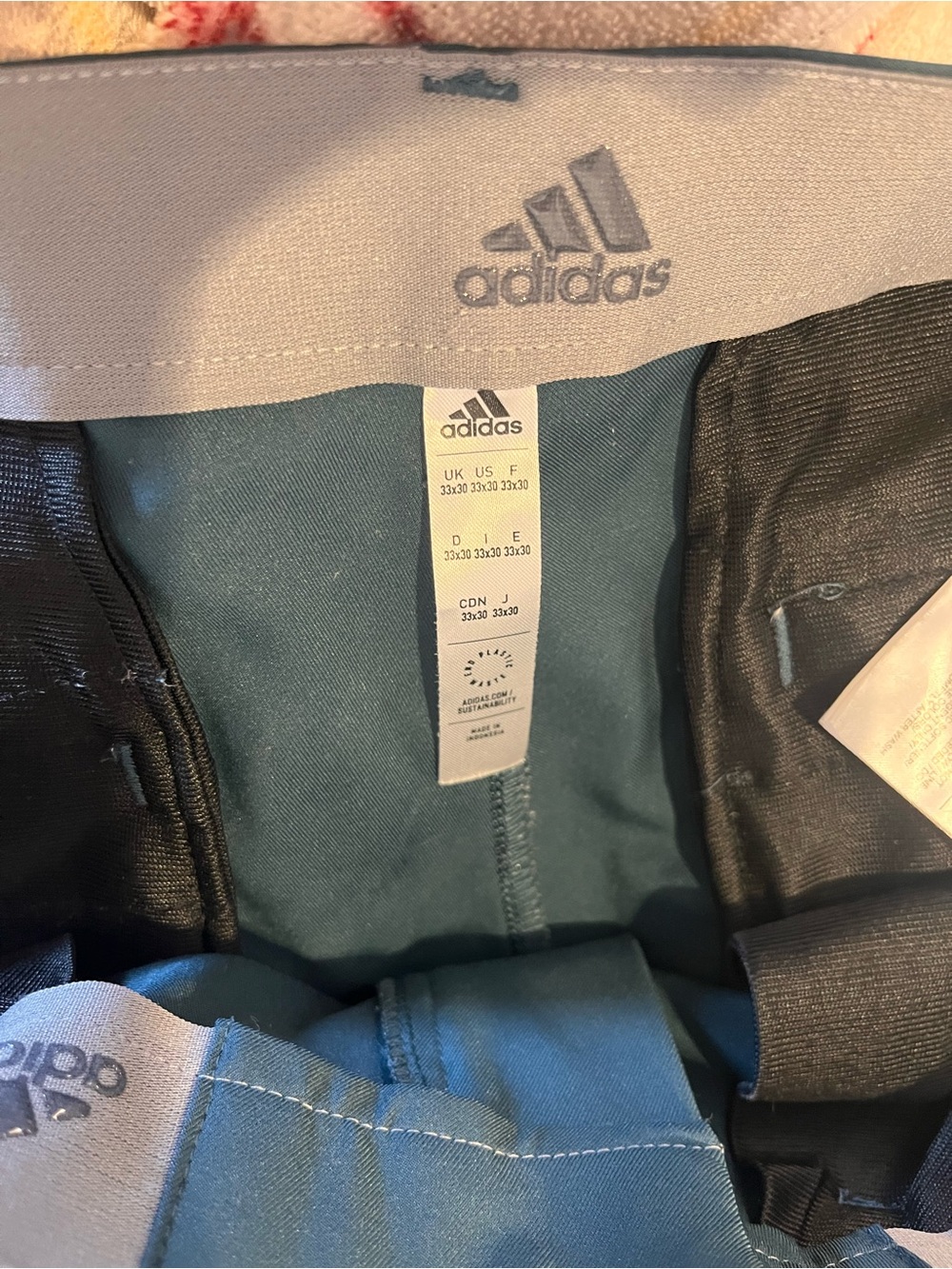 Adidas Mens Ultimate365 Tapered Golf Pants Teal - Picture 12 of 12